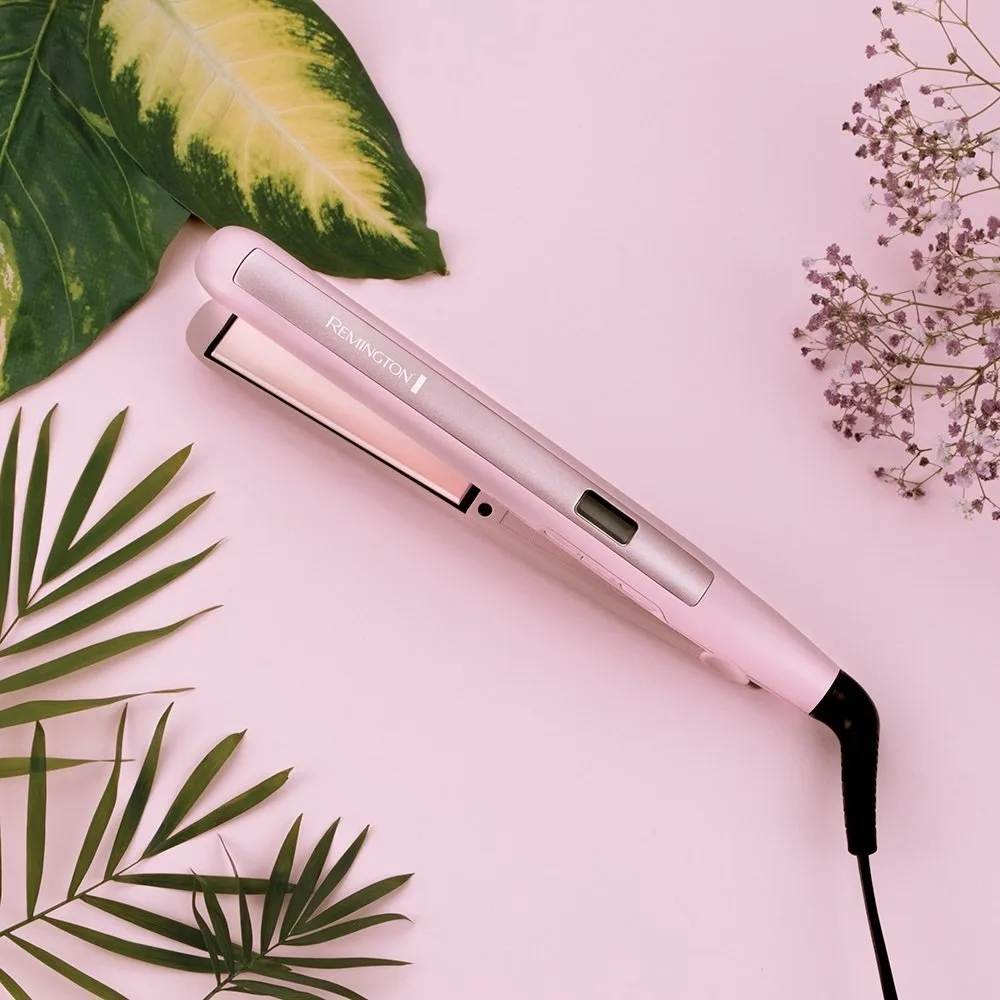 Випрямляч волосся Remington Coconut Smooth, 47Вт, 9 температурних режимів, 150-230°C, з дисплеєм, керамічне покриття, рожевий.