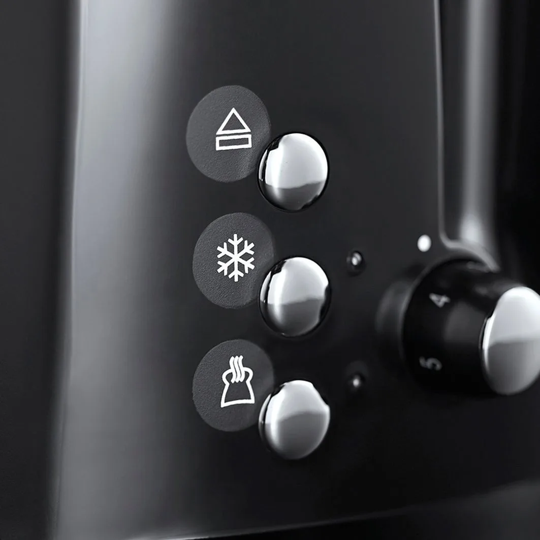 Тостер Russell Hobbs Textures 850Вт, пластиковий корпус, чорний колір.