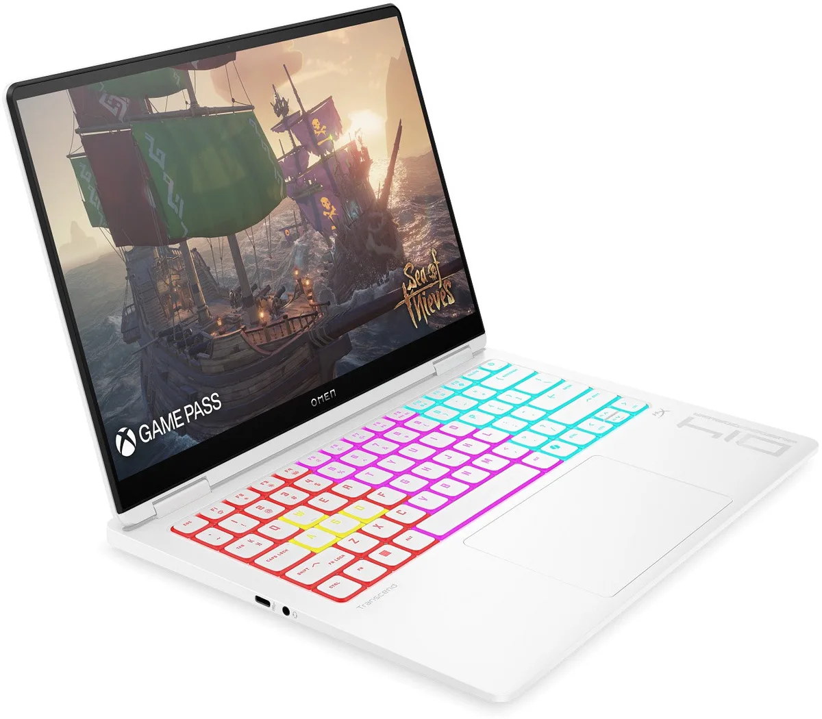 Ноутбук HP OMEN Transcend 14-fb1014ua 14" 3K OLED, Intel U7-255H, 32GB, F2TB, NVD5060-8, DOS, білий