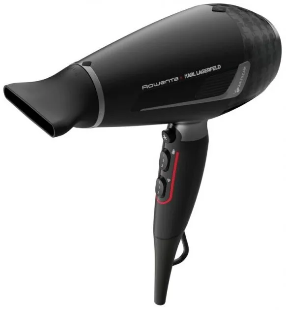 Фен Rowenta Karl Lagerfeld K/Pro Stylist, 2200Вт, 3 скорости, ионизация, диффузор, 2 насадки, холодный обдув