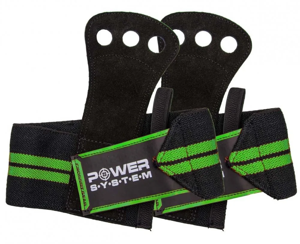 Накладки гимнастические Active Point Grip Эластик 3 отверстия Зелена