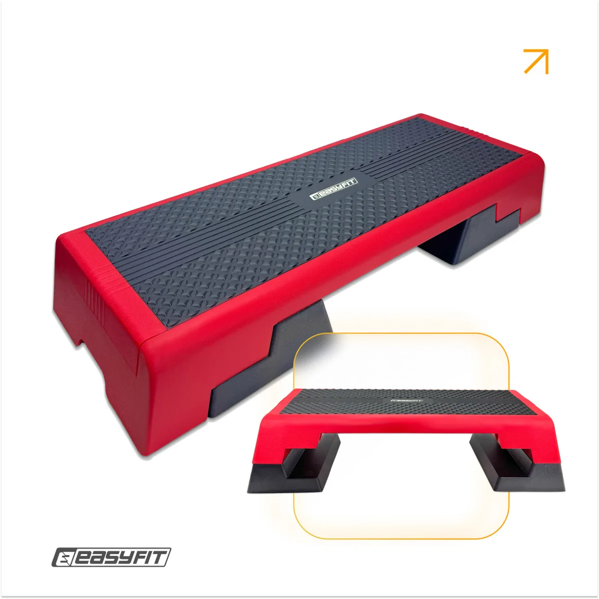 Степ платформа EasyFit ПП ТПЕ 980х375 мм Чорна
