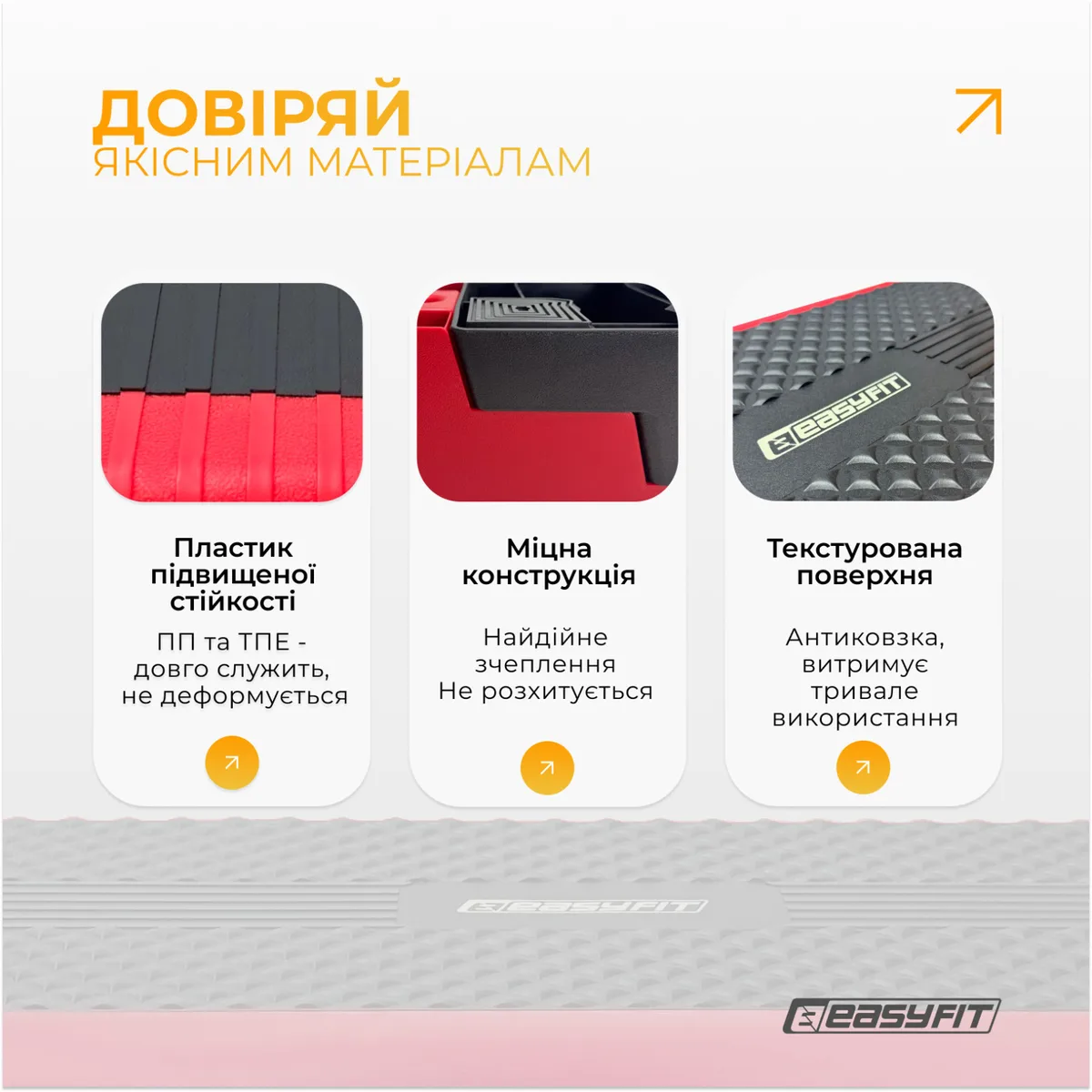 Степ платформа EasyFit ПП ТПЕ 980х375 мм Чорна