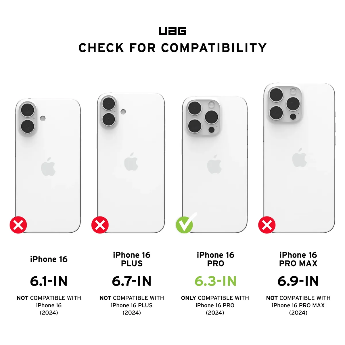 Чохол UAG для iPhone 16 Pro, Essential Armor Magsafe, Black