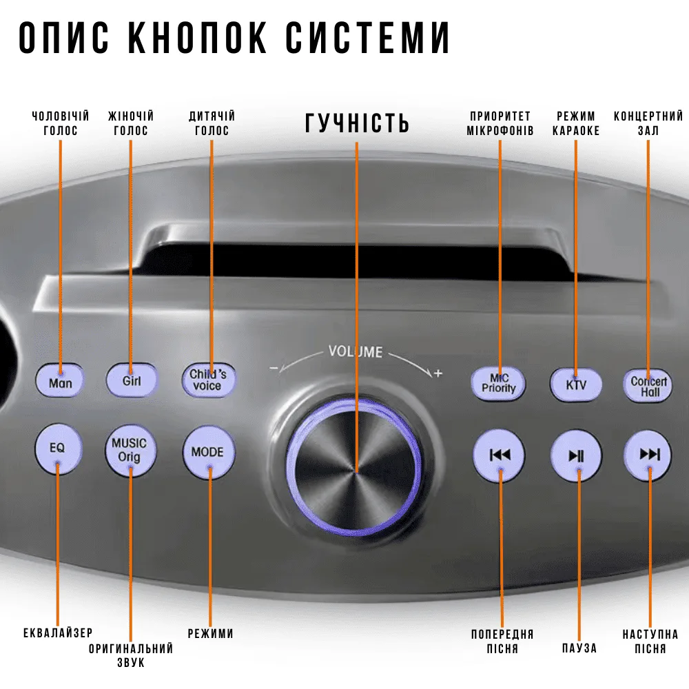 Портативна бездротова караоке система SDRD SD-306plus 30 Вт 330x140x165 мм алюміній, чорна