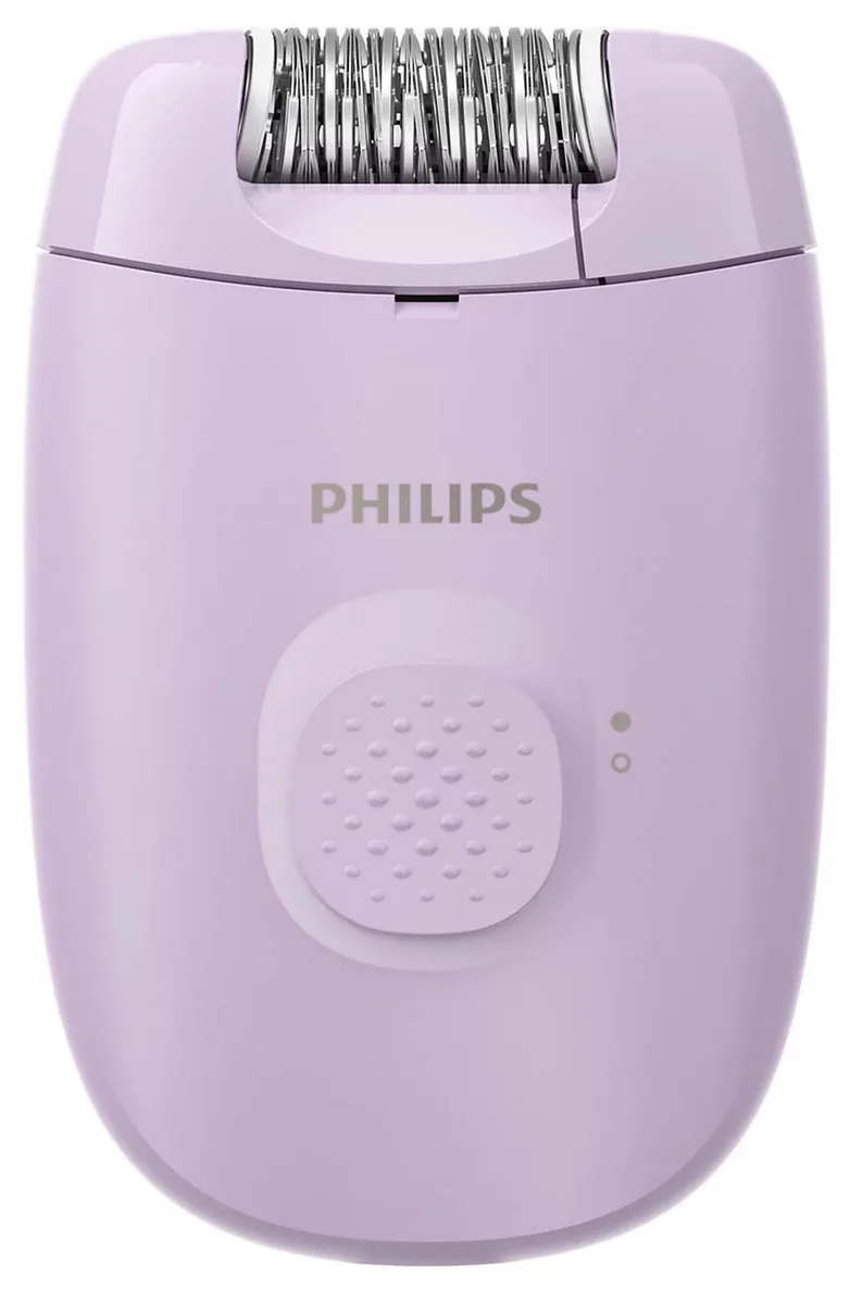 Епілятор Philips 2000 Series, дисковий, для сухого використання, з двома насадками, фіолетового кольору.