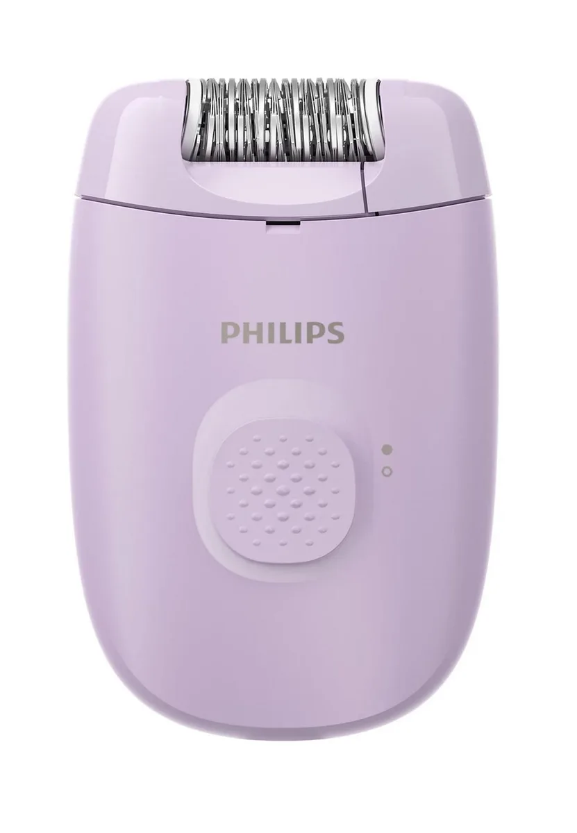 Епілятор Philips 2000 Series, дисковий, для сухого використання, з двома насадками, фіолетового кольору.