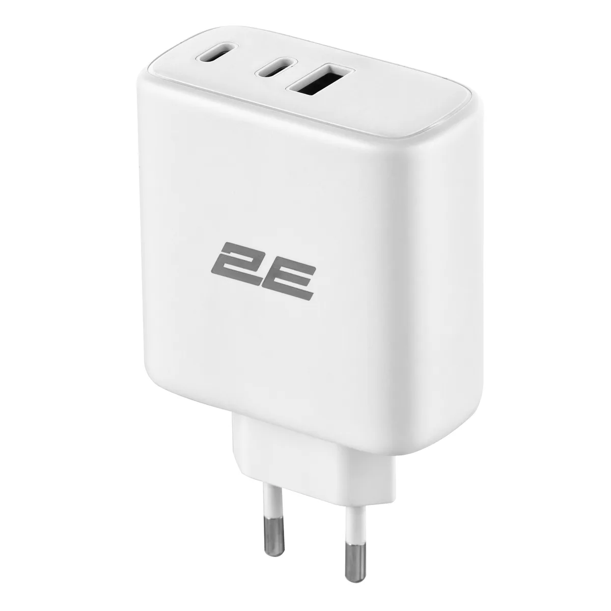 Зарядное устройство сетевое 2E 65Вт GaN 2хUSB-C/USB-A, PD/QC, белое