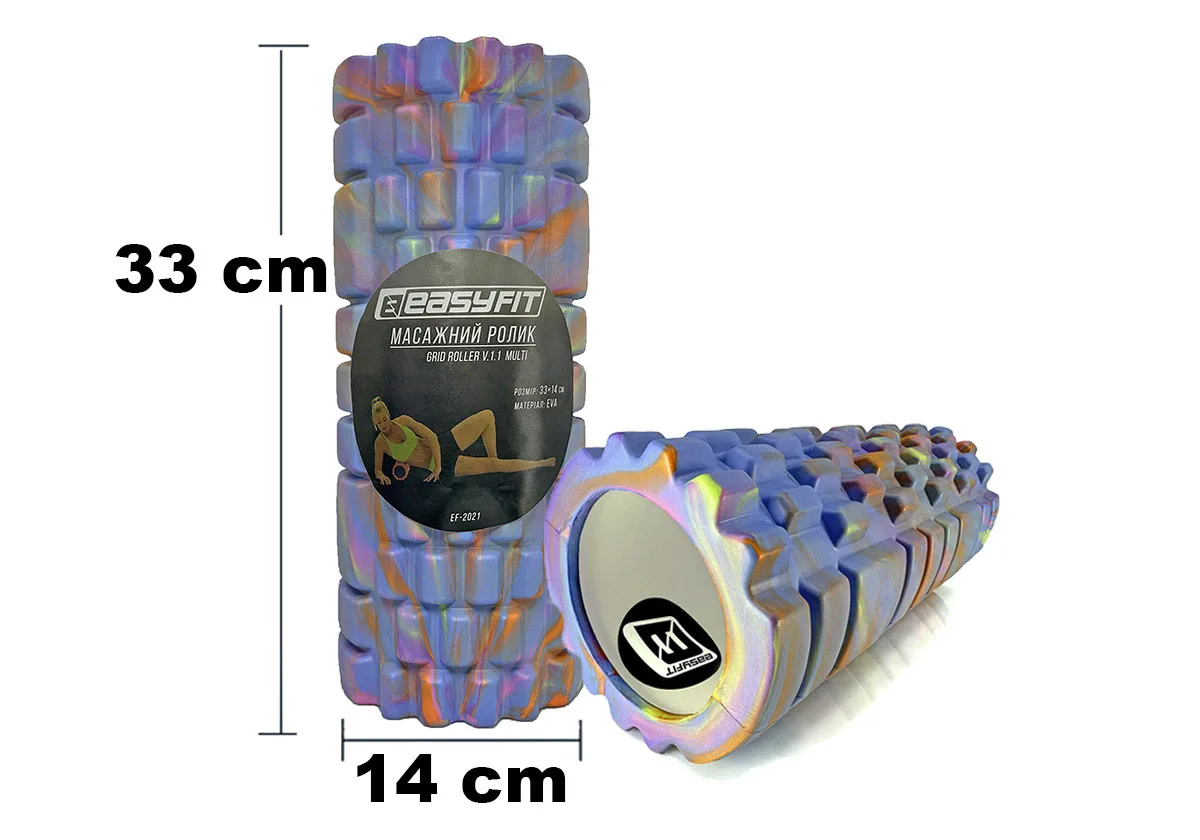 Масажний ролик EasyFit EVA 33 см Синій