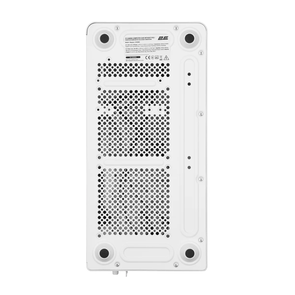 Корпус 2E Credo Plus V350WG без БЖ, 1xUSB3.0, 1х USB 2.0, 1xUSB Type-C, 3x120мм, VGA 350мм, LCS ready, TG Side Panel, mATX, білий