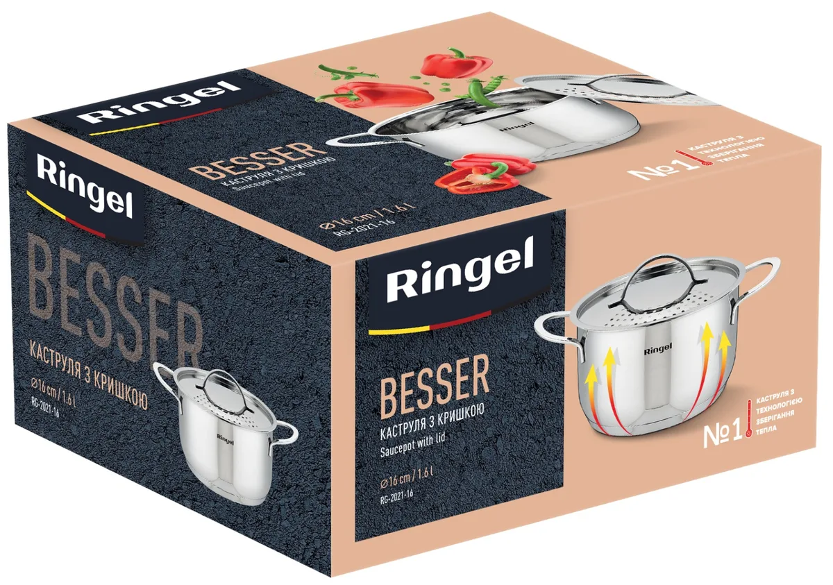 Каструля RINGEL нержавіюча сталь 1,6 л 16 см