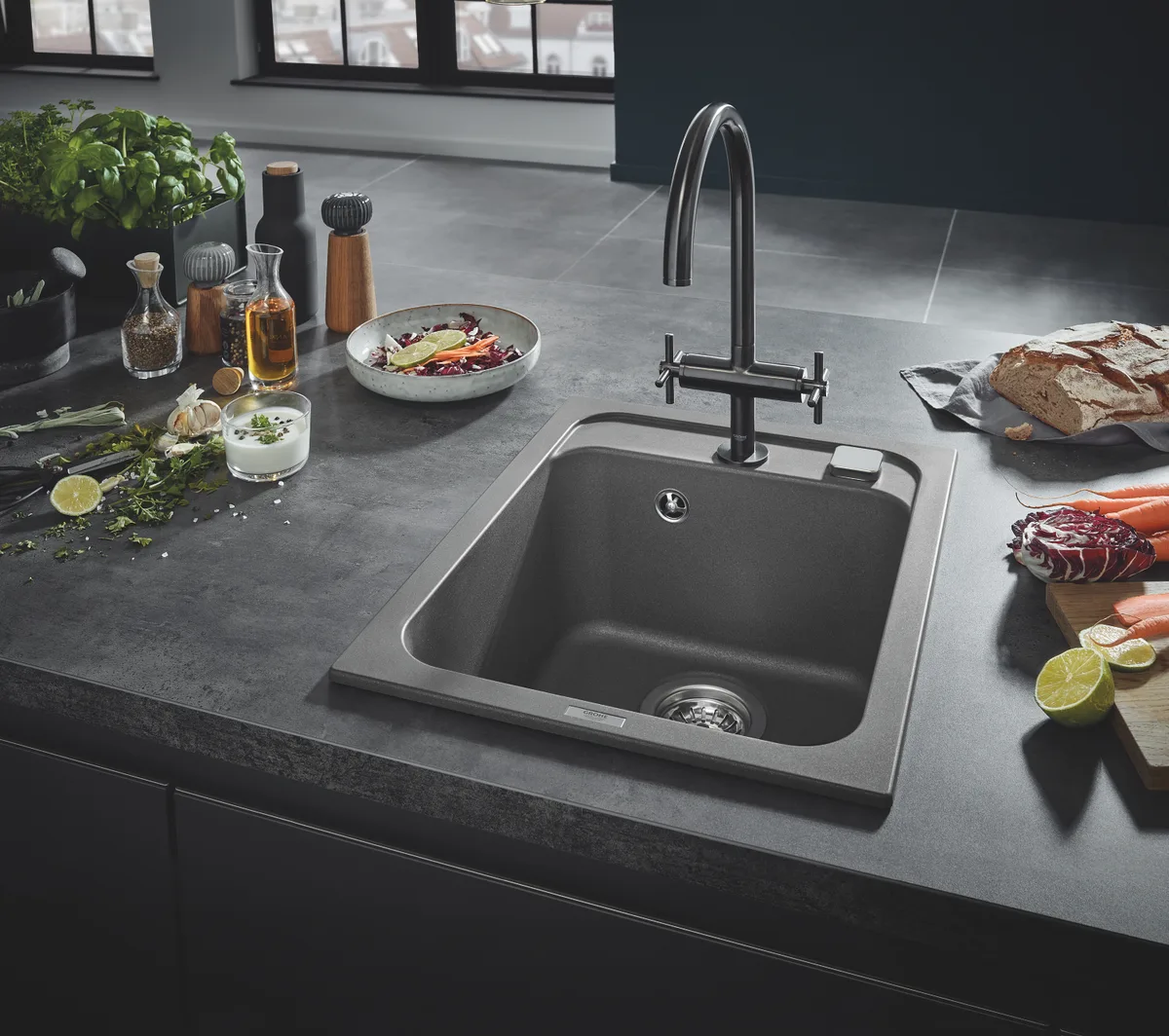 Композитная мойка Grohe искусственный камень 400х500 мм под гранит