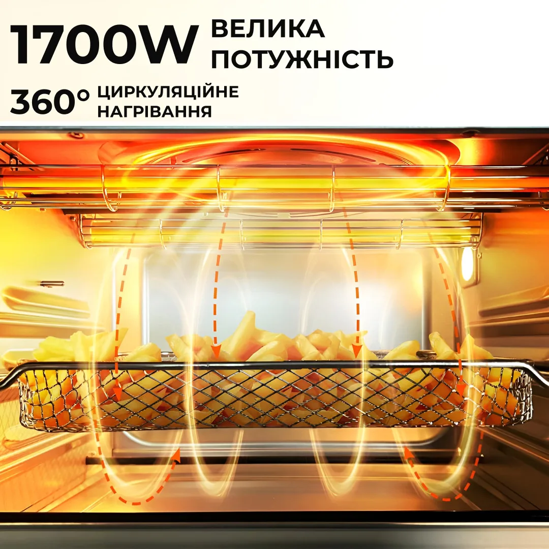 Электрическая духовка Sokany SK-10011 50 л 1700 Вт с конвекцией гриль черная