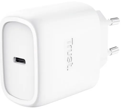 Зарядний пристрій мережевий Trust Maxo 45Вт, GaN, USB-C PD/PPS, білий