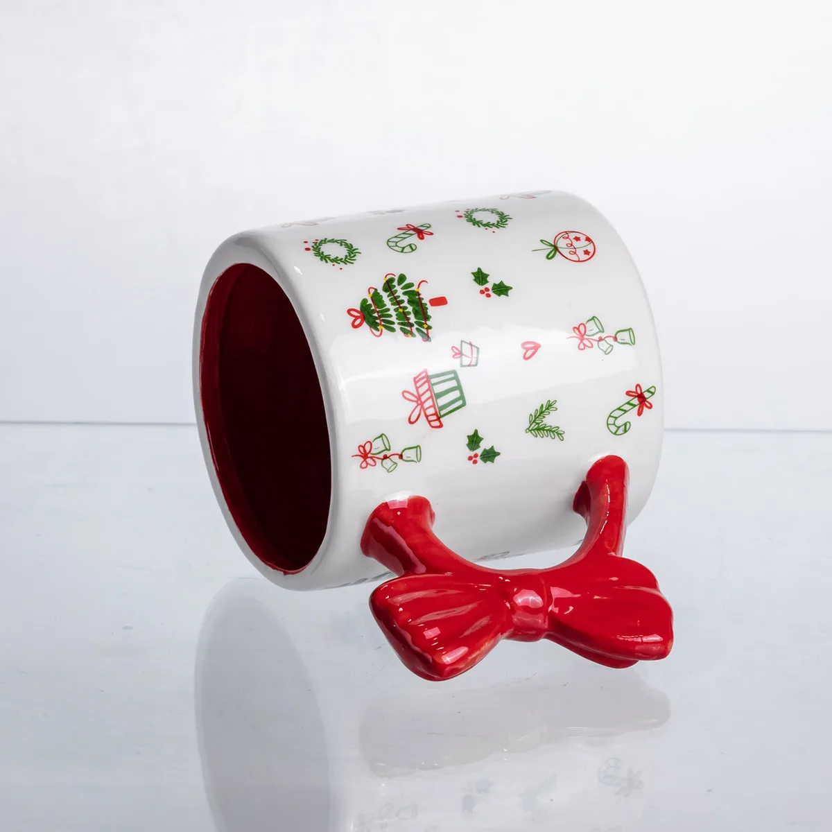Новорічна порцелянова чашка 400 мл Merry Christmas різнокольорова
