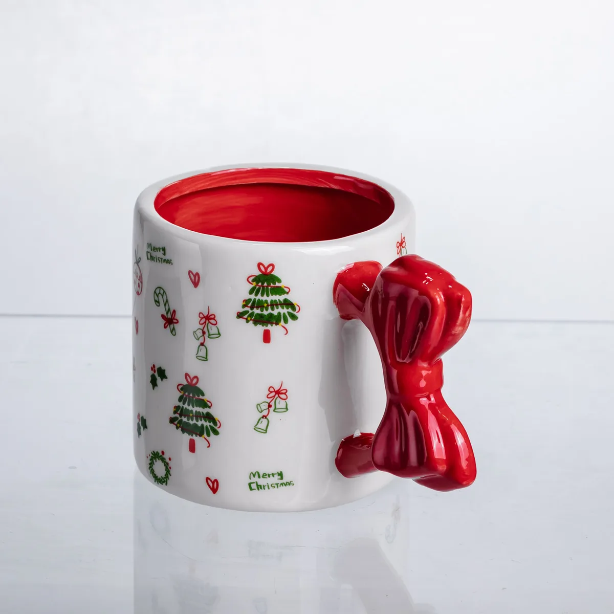 Новорічна порцелянова чашка 400 мл Merry Christmas різнокольорова