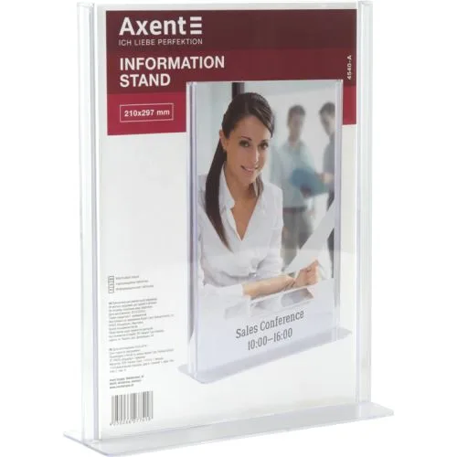 Табличка Axent А4 прозора для розміщення реклами та інформації.