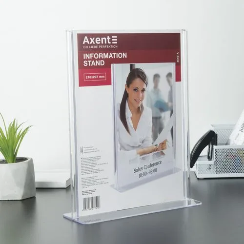 Табличка Axent А4 прозора для розміщення реклами та інформації.