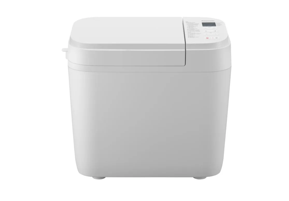 Хлібопіч Panasonic 550 Вт, 21 програма, максимальна вага 1.25 кг, прямокутна форма, пластиковий корпус, білий колір.