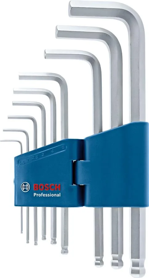 Набір шестигранних ключів Bosch Professional з кульовим наконечником, 9 штук.