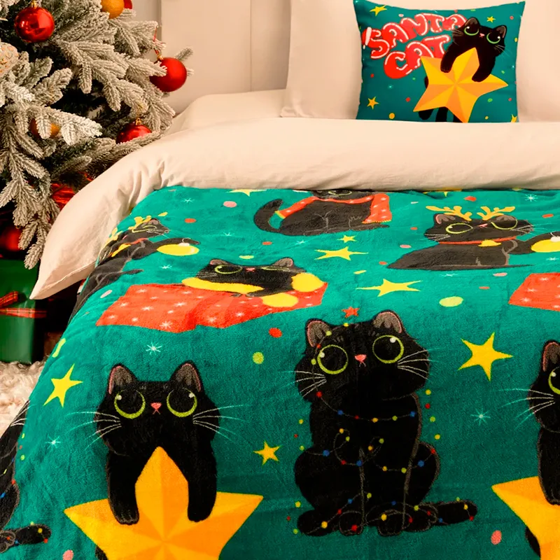 Плед Love You велсофт 150x200 см різнокольоровий Зірки і котики