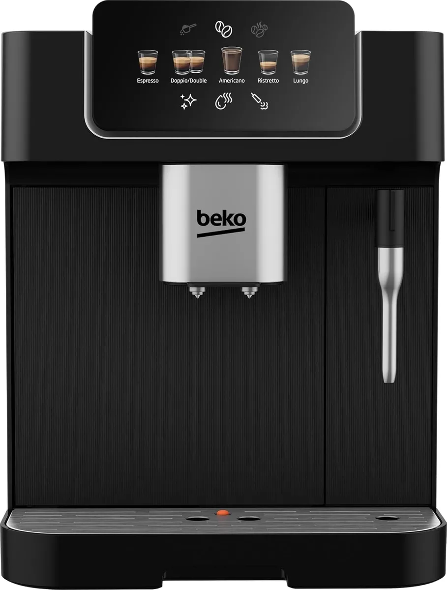 Кавомашина Beko зернова 2л чорна з ручним капучинатором 1350Вт 19бар