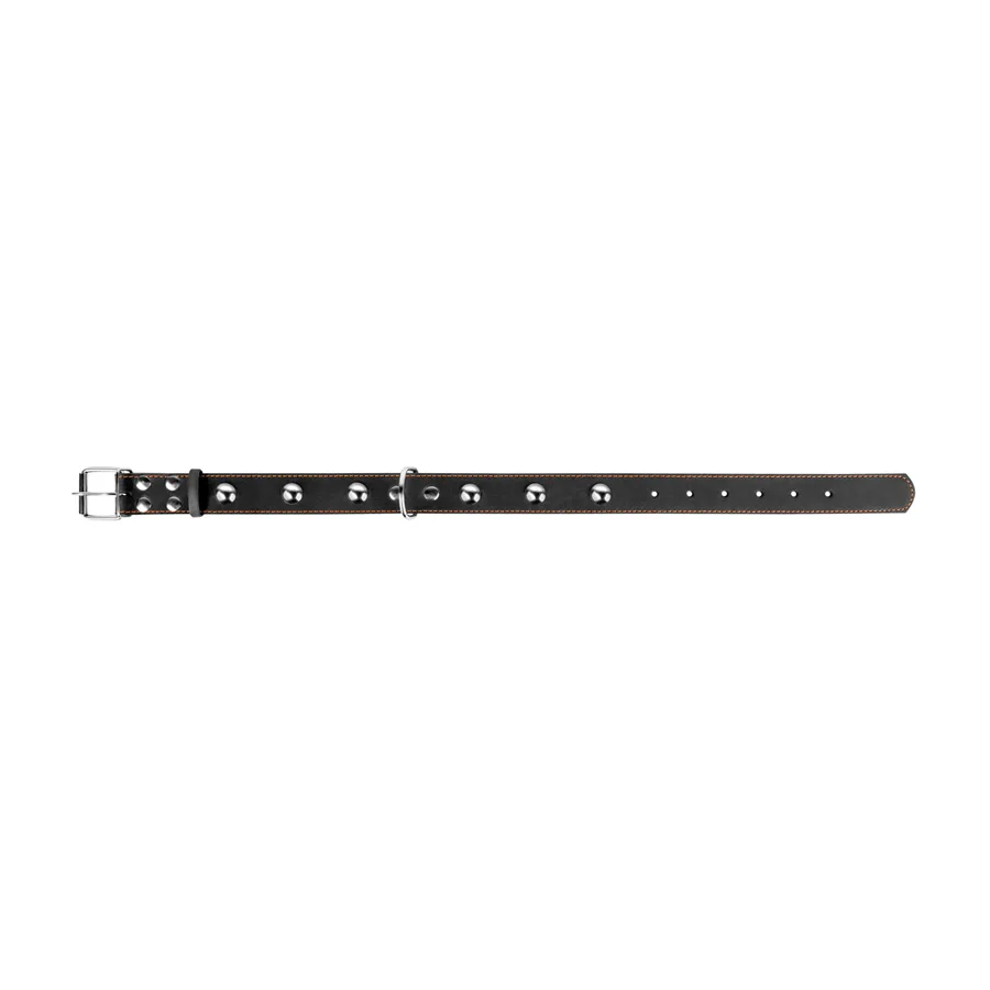 Нашийник одинарний CoLLaR 35мм шкіряний 48-63 см чорний