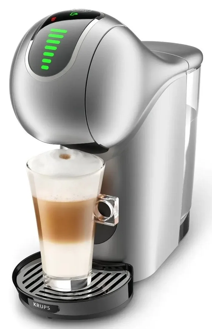 Кавоварка Krups капсульного типу Dolce Gusto Genio S Touch, 0.8л, для капсул, з сенсорним управлінням, сріблястого кольору.