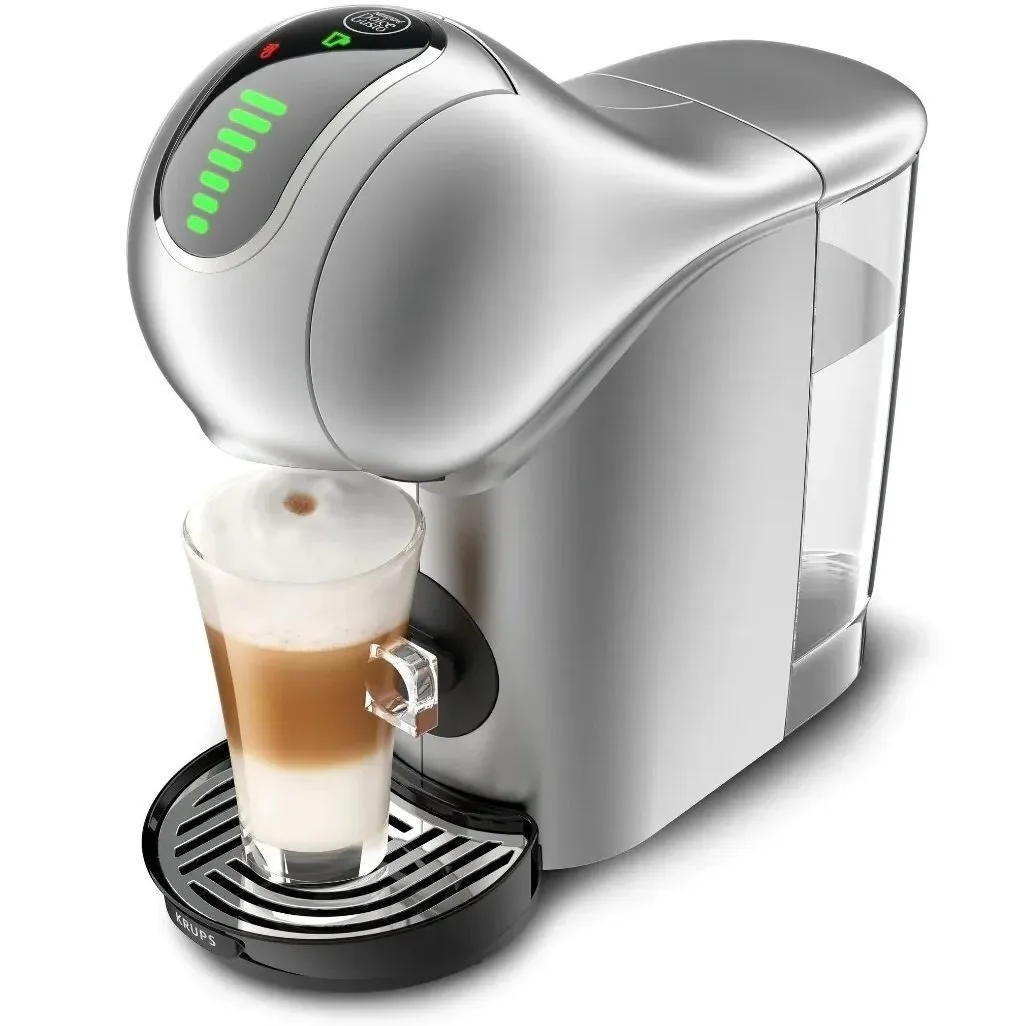 Кавоварка Krups капсульного типу Dolce Gusto Genio S Touch, 0.8л, для капсул, з сенсорним управлінням, сріблястого кольору.