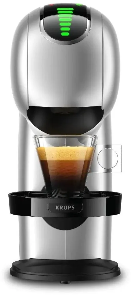 Кавоварка Krups капсульного типу Dolce Gusto Genio S Touch, 0.8л, для капсул, з сенсорним управлінням, сріблястого кольору.