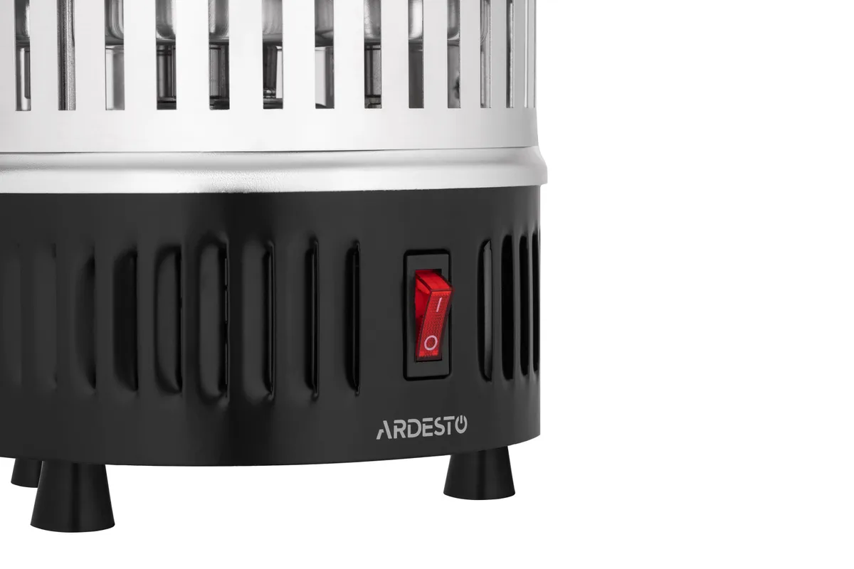 Електрошашличниця ARDESTO 900 Вт, 5 шампурів, обертання 360°, U-подібні нагрівачі, алюмінієвий корпус, нержавіюча сталь.