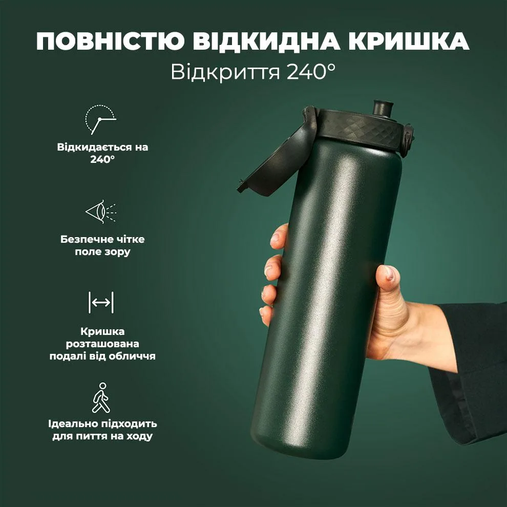 Бутылка для воды ION8 нержавеющая сталь 920 мл зеленая.