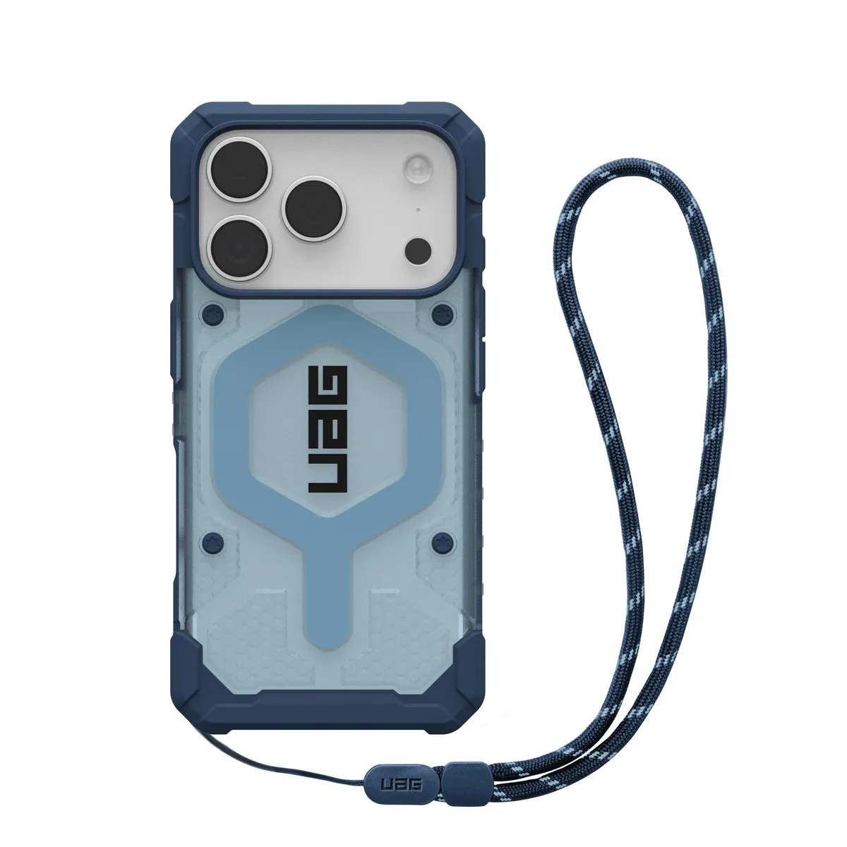 Чохол+ремінець UAG для iPhone 17 Pro, Pathfinder Clear MagSafe Bundle, Blues Lanyard