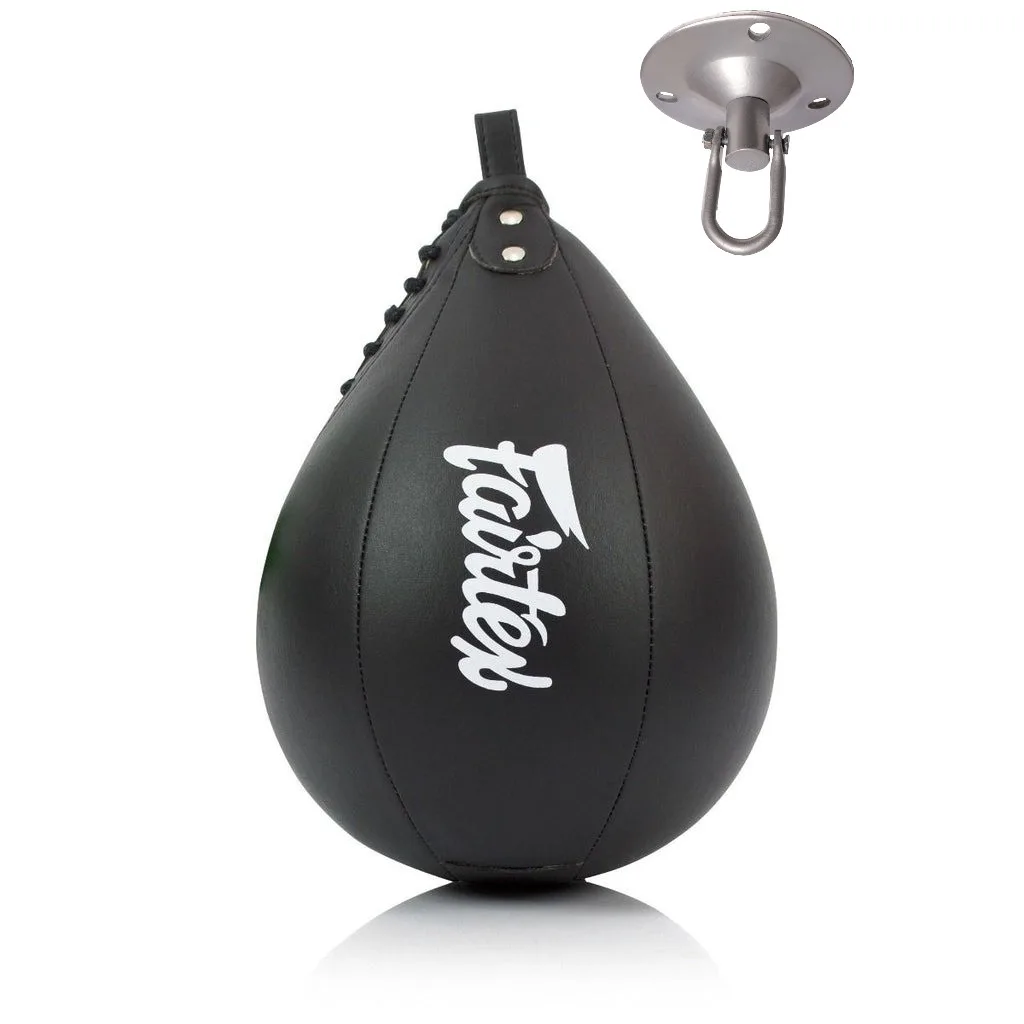 Пневмогруша боксерська Fairtex штучна шкіра 5 дюймів чорна