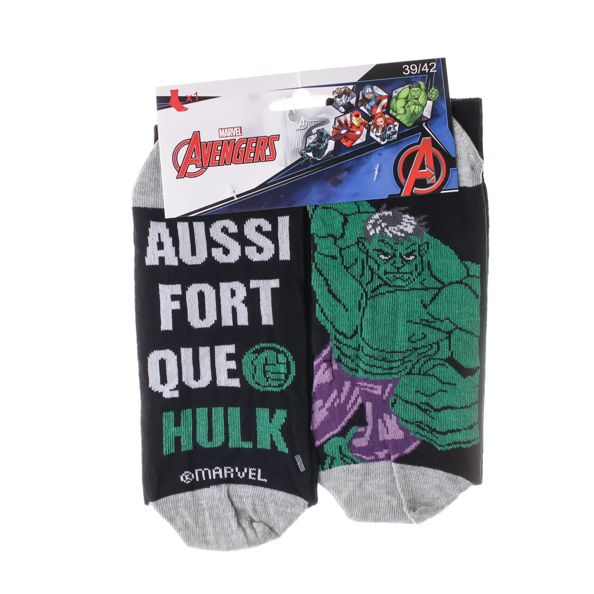 Шкарпетки AVENGERS HULK хлопок 43-46 черный зеленый