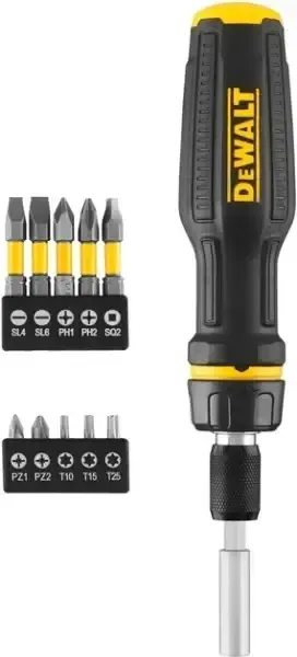 Викрутка DeWalt Telescoping з 10 насадками двокомпонентна ручка для ремонту гвинти викрутка