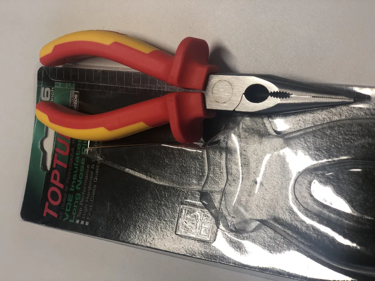 Плоскогубці діелектричні 6" 1000V VDE Toptul червоні