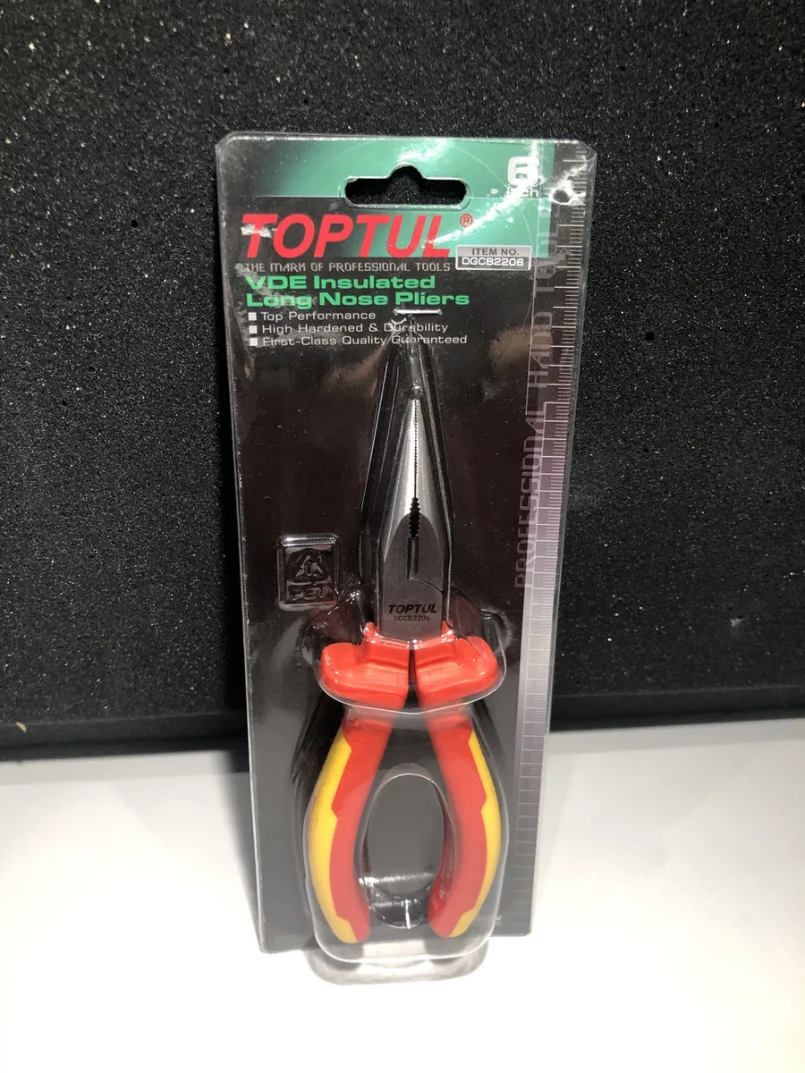 Плоскогубці діелектричні 6" 1000V VDE Toptul червоні