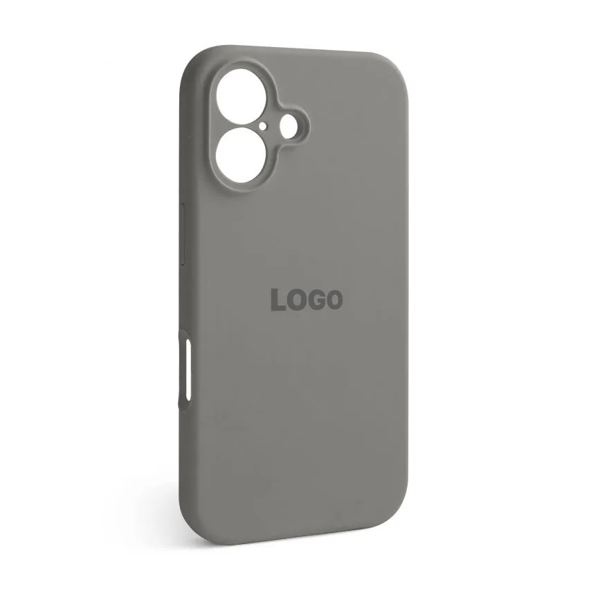 Чохол Silicone Case для Apple iPhone 16 силіконовий сірий закрита камера