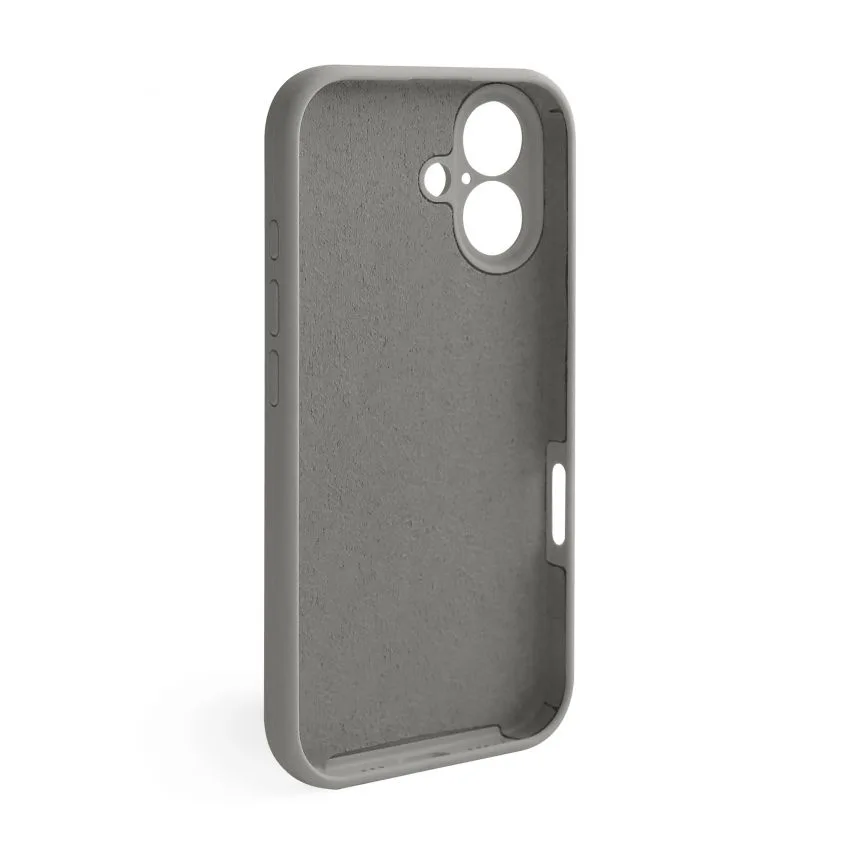 Чохол Silicone Case для Apple iPhone 16 силіконовий сірий закрита камера