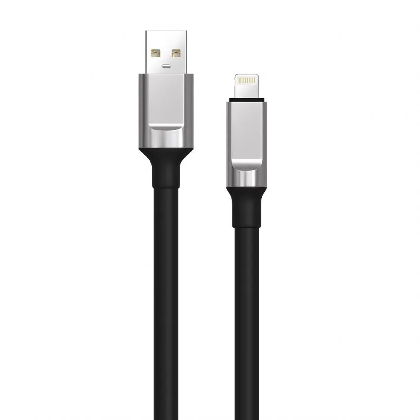 Кабель USB Lightning 1м TPE чорний 3,3А 12Вт для заряджання та передачі даних
