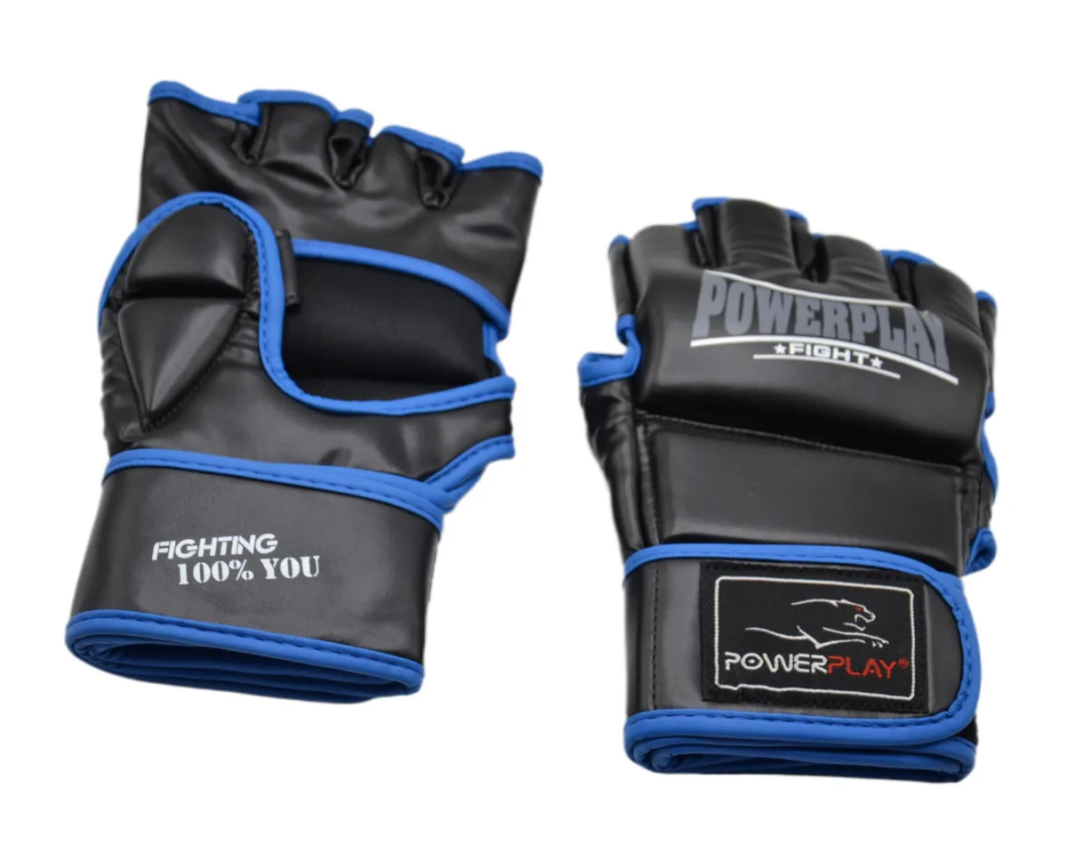 Рукавиці для MMA Active Point штучна шкіра S чорні сині