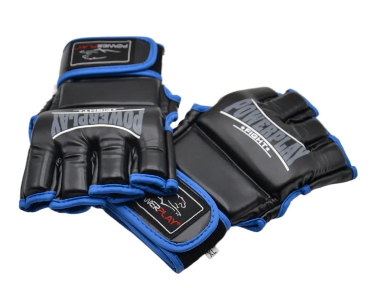 Рукавиці для MMA Active Point штучна шкіра S чорні сині