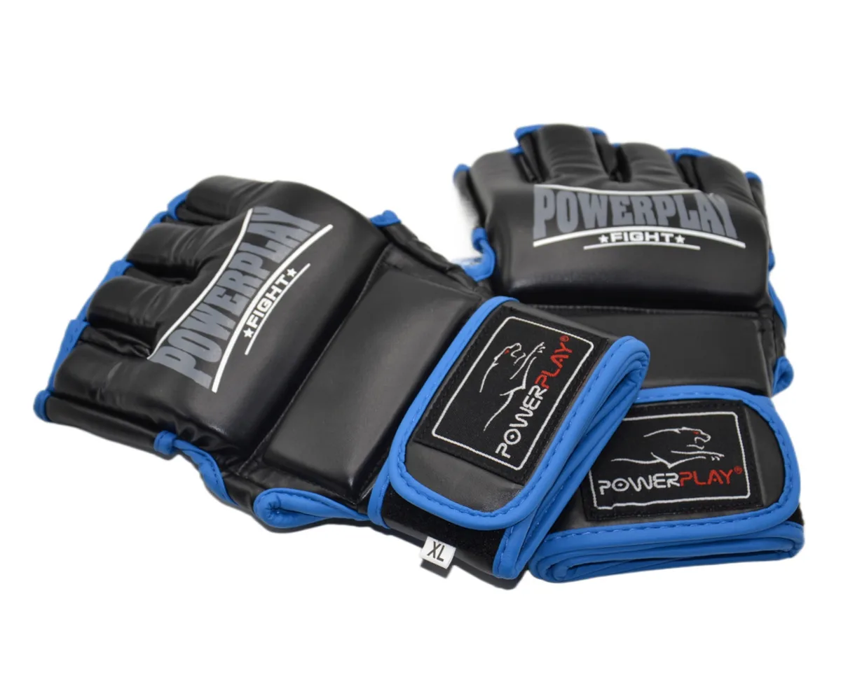 Рукавиці для MMA Active Point штучна шкіра S чорні сині