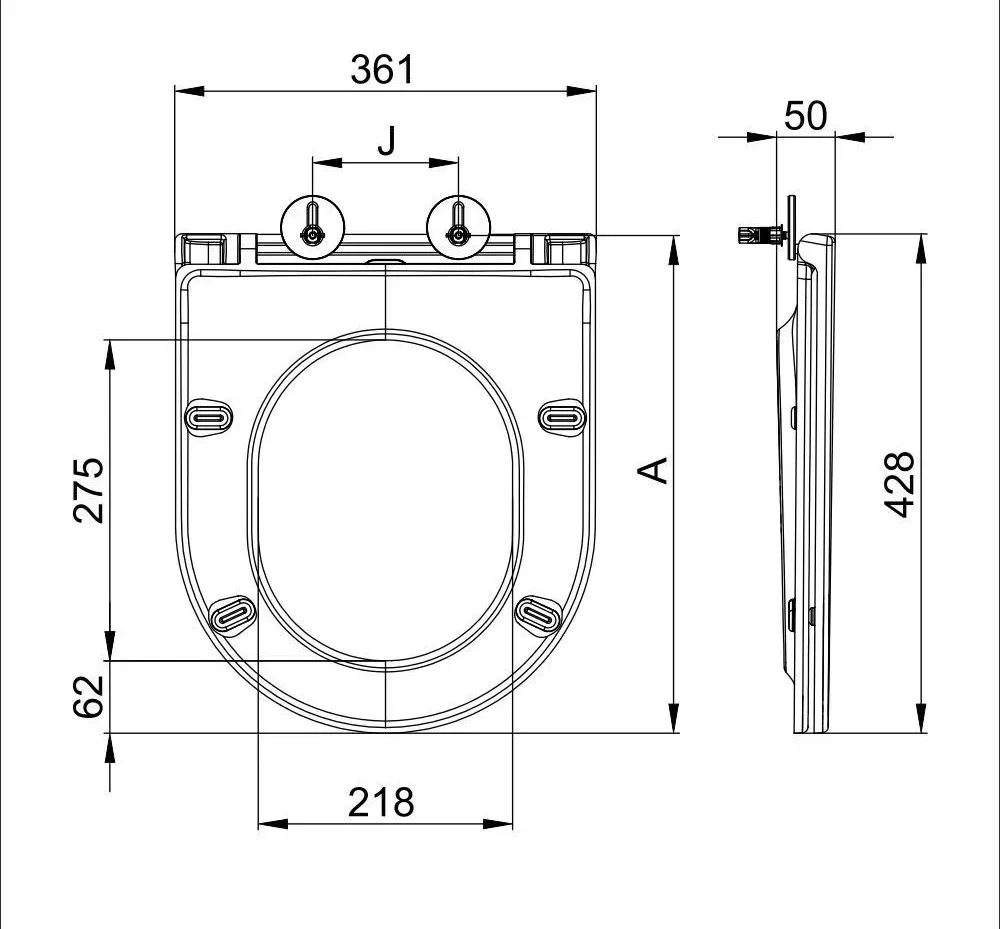 Сидіння-кришка MIXXUS PREMIUM Дюропласт 428х361х50 мм Біле Slim Soft-close Quick release