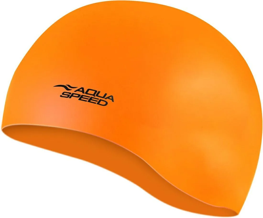 Шапка для плавання AQUA SPEED 100% силікон OSFM помаранчева