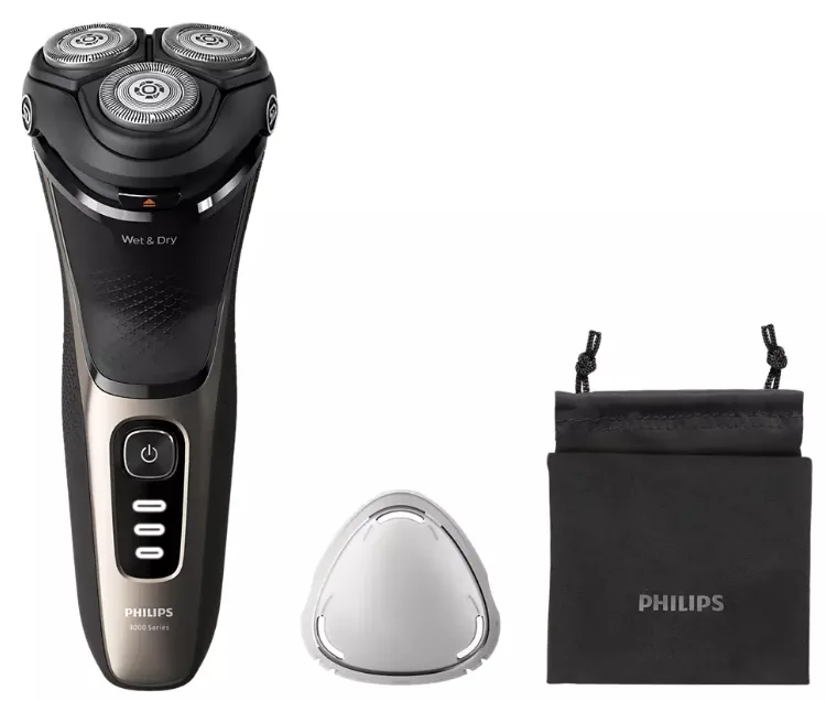 Електробритва Philips роторна для чоловіків чорна 3 головки 60 хв автономної роботи