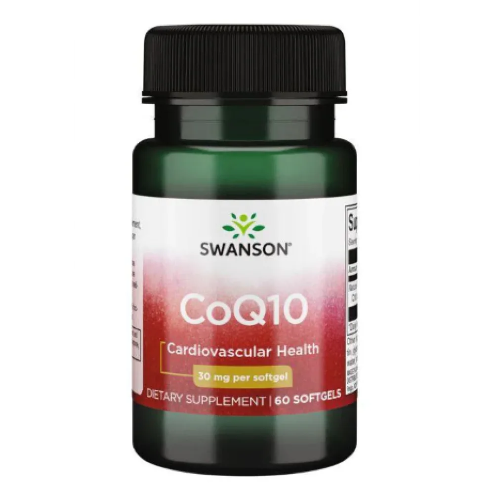 CoQ10 30 мг 60 капсул Swanson для здоровья сердца и клеточной энергии