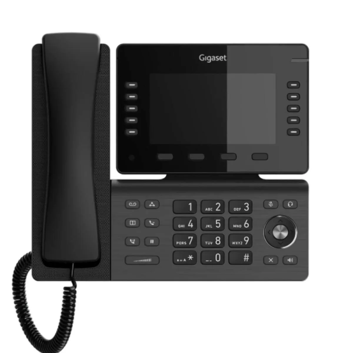 Телефон IP Gigaset Pro Professional P855BW, 2xGE LAN, Wi-Fi, 10 SIP line, BT 5.2, 1xUSB-A, PoE, 5" color TFT display, чорний метал
