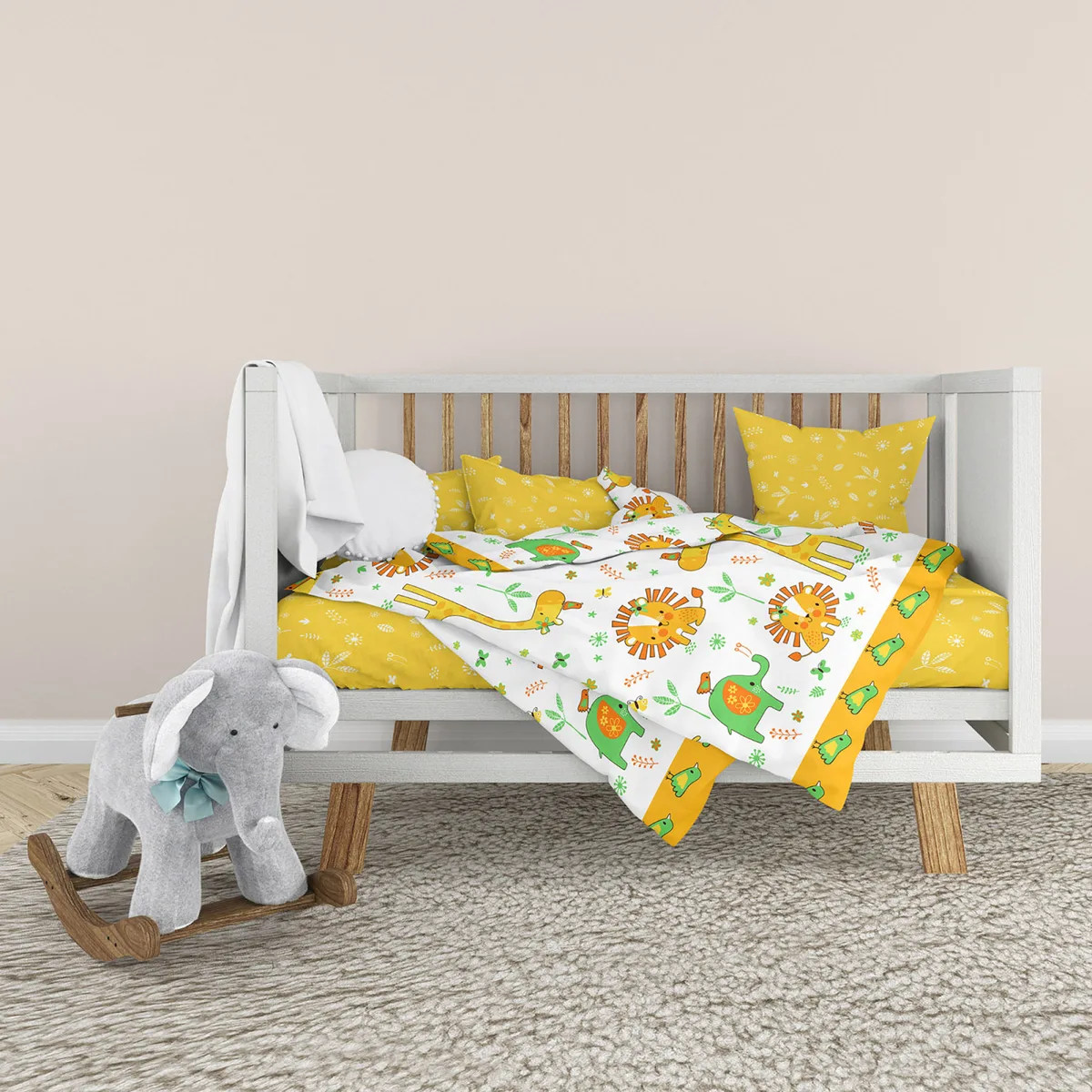 Дитячий комплект постільної білизни Home Line бязь 100х150 жовтий зелений